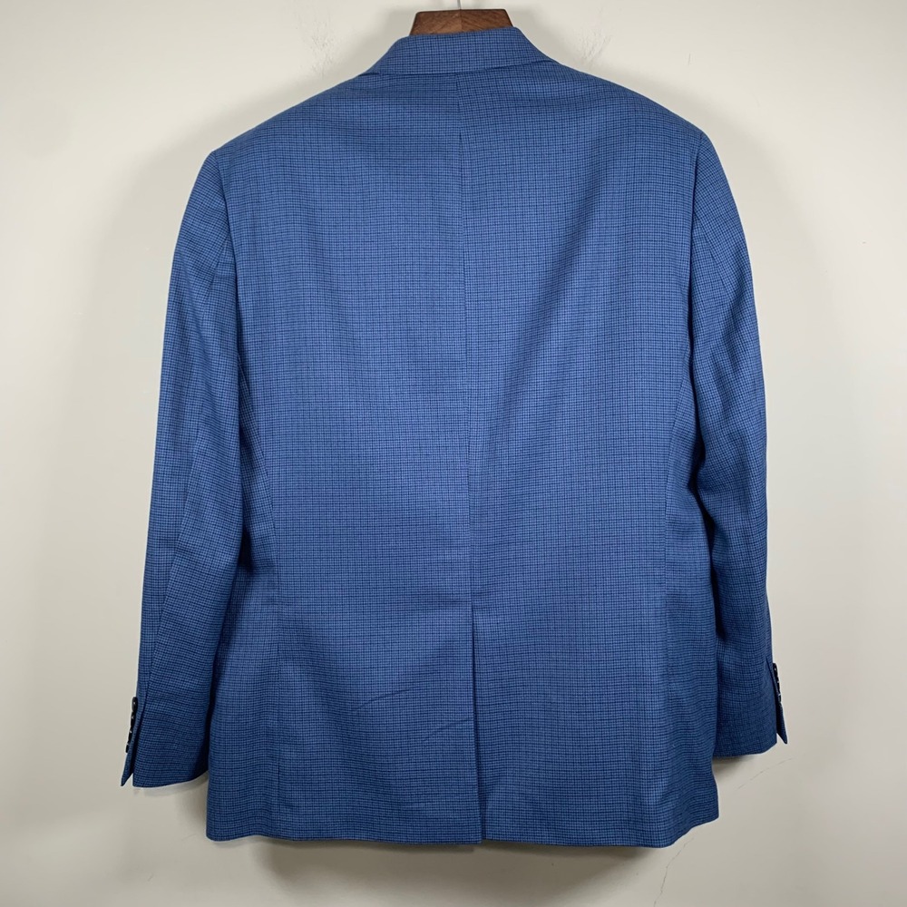 Lauren Ralph Lauren Blue/Black Houndstooth Pattern Polyester Blend Blazer 42R - Picture 7 of 11